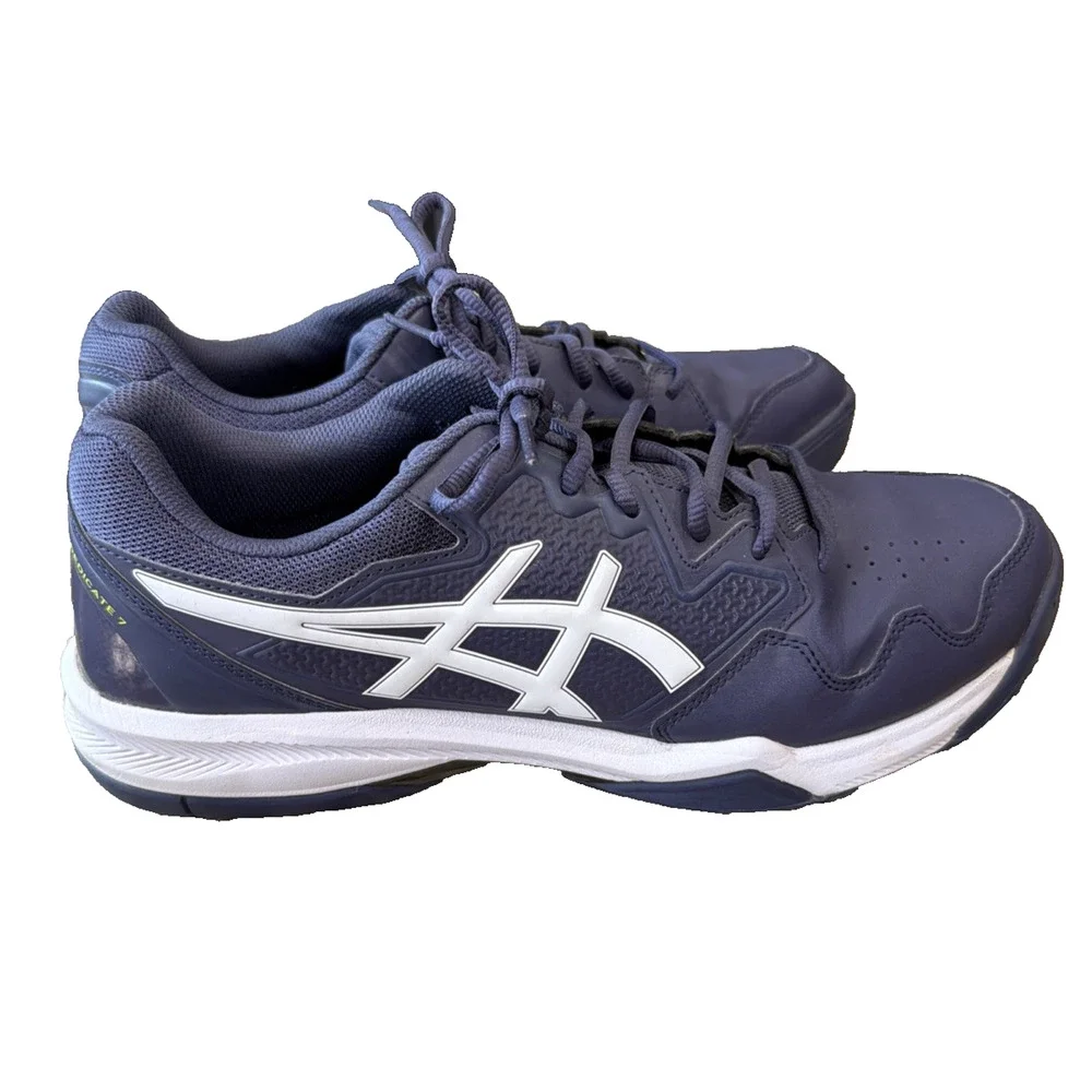 ASICS GEL-Dedicate 7 Men's Tennis Shoes Steel Blue White Size 12 Athletic